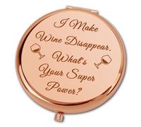 Ximalun Wine Lovers Gifts for Women I Make Wine Disappear What's Your Super Power Compact Makeup Mirror Wine Themed Gift Christmas Birthday Gift for Wine Lover