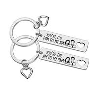 Ximalun You are The Pam to My Jim Keyring Gifts for Boyfriend Girlfriend Husband Wife The Office TV Show Keyring Gift Christmas Birthday Valentines Gifts Anniversary Keyring Gifts for Couple