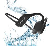 XIMAND Bone Conduction Headphones IP68 Swimming Waterproof Dustproof Sweatproof MP3 Player Headset Underwater Music Player 8GB Memory, Open-Ear Wireless Bluetooth 5.3 with Mic - Black