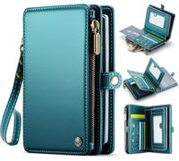 XIMAND Passport Holder Wallet Bag with AirTag Holder, Green, Classic