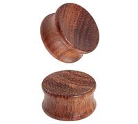 XIMAX 2-6PCS Wood Ear Gauges Tunnels Plugs Vintage Rosewood Solid Hollow Natural Organic Earrings Gauges Double Flared Wooden Stretchers Body Piercing Jewelry for Women Men 0g-1&3/16" 3-30mm