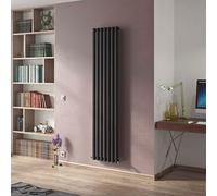Ximax Champion Des Rad Bs 1800X526mm Black Silver Vertical Designer 3516Btu Radiator, (W)526mm X (H)1800mm