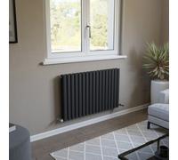 Ximax Champion Duplex Ford600990A Anthracite Gas Horizontal Designer 3887Btu Radiator, (W)990mm X (H)600mm