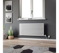 Ximax Champion Forhe1164600W White Electric & Gas Horizontal Designer 3072Btu Radiator, (W)1200mm X (H)584mm