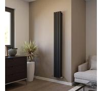 Ximax Fortuna Duplex Ford18023A Anthracite Vertical Designer 2500Btu Radiator, (W)236mm X (H)1800mm