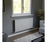 Ximax Fortuna Duplex Ford60118W White Horizontal Designer 5494Btu Radiator, (W)1180mm X (H)600mm