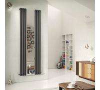 Ximax Fortuna Mirror Form1859A Anthracite Vertical Designer 2387Btu Radiator, (W)590mm X (H)1800mm