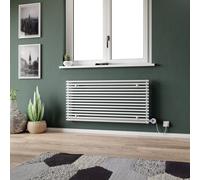 Ximax Gamba Gahe5901200W White Electric & Gas Horizontal Designer 3072Btu Radiator, (W)1200mm X (H)590mm