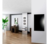 Ximax Infrared Glass 41122 Black Horizontal Or Vertical 3413Btu Radiator, (W)1200mm X (H)600mm