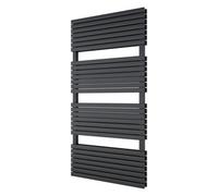 Ximax P2 Duplex Slim P2Dslm1185600A Anthracite Gas Vertical Designer Towel Warmer 3932Btu Radiator, (W)600mm X (H)1185mm