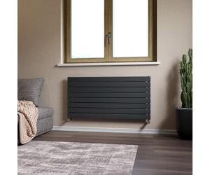 Ximax Vertirad Hwh1195600A Anthracite Gas Horizontal Designer Panel Radiator, (W)1200mm X (H)595mm