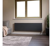 Ximax Vertirad Hwh1195600A Anthracite Gas Horizontal Designer Panel Radiator, (W)1600mm X (H)445mm