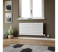 Ximax Vertirad Hwhe1195600W White Electric & Gas Horizontal Designer 3072Btu Radiator, (W)1200mm X (H)595mm