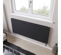 Ximax Vertirad Slimline Duplex Deluxe Hwdhs5951000A Anthracite Gas Horizontal Designer Panel Radiator, (W)1400mm X (H)595mm