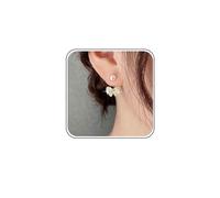 Ximdble Vintage Crystal Bow Ear Jacket Earrings Boho Pearl Stud Earrings Rhinestone Bow Earrings Cz Statement Pearl Earrings for Women