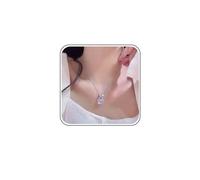 Ximdble Vintage Crystal Flower Pendant Necklace Moonstone Oval Choker Necklace Rhinestone Flower Choker Necklace Silver Cz Opal Necklace for Women