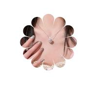 Ximdble Vintage Crystal Heart Love Necklace Puffy Heart Love Pendant Necklace Pink Love Heart Necklace Rhinestone Heart Chain Necklace for Women