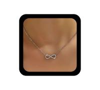 Ximdble Vintage Crystal Infinity Pendant Necklace Rhinestone Infinity Choker Necklace Crystal Cz 8 Necklace Gold Cz Rhinestone Choker Necklace Sparkly Crystal infinite Necklace for Women, L, Alloy