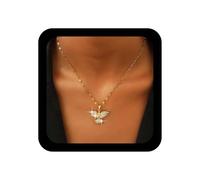 Ximdble Vintage Crystal Phoenix Pendant Necklace Rhinestone Bird Choker Necklace Crystal Bird Wing Necklace Gold Sparkly Cz Choker Necklace Jewelry for Women, Zinc, No Gemstone