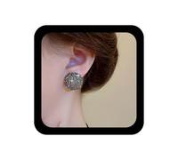 Ximdble Vintage Grey Crystal Stud Earrings Grey Half Ball Earrings Round Rhinestone Earring Statement Stud Earrings Crystal Clustar Stud Earrings Jewelry for Women