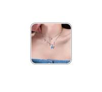 Ximdble Vintage Layered Crystal Sapphire Butterfly Necklace Sapphirre Rhinestone Butterfly Choker Necklace Crystal Pearl Dangle Necklace Silver Cz Dangle Rhinestone Necklace for Women