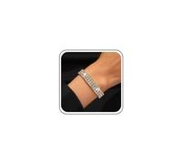 Ximdble Vintage Layered Rhinestone Tennis Bracelet Elastic Crystal Chain Bracelet Stretch Cz Bracelet Crystal Bride Cz Hand Chain Bracelet Jewelry for Women, L, Zinc, no gemstone