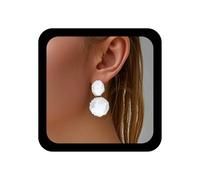 Ximdble Vintage Pink Acrylic Oval Stud Earrings Boho Irregular Round Drop Earrings Resin Circle Dangle Earrings Pink Statement Earrings Jewelry for Women, Zinc, No Gemstone