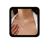 Ximdble Vintage Retro Cross Necklace Religious Cross Pendant Necklace Religion Choker Gold Clavicle Collar Jewelry for Women, Zinc, No Gemstone