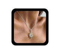 Ximdble Vintage Spiral Sun Necklace Gold Sun Choker Necklace Sunburst Pendant Necklace Sunshine Chain Necklace Swirl Sunburst Necklace Gold Minimal Necklace Jewelry for Women, Zinc, No Gemstone