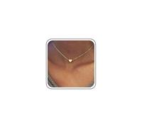 Ximdble Vintage Tiny Heart Necklace Gold Heart Pendant Necklace Boho Heart Love Choker Necklace Minimal Choker Necklace for Women, Zinc, No Gemstone