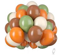 XIMEY 50/60 Balloons Sage Green, Colourful Balloons Pastel Colours, Sequin Balloons Birthday Balloons Wedding Balloons for Balloon Garland, World Cup (Orange, Green, Beige, Brown, 50)
