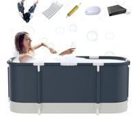 Ximi Aomai Portable Bathtub For Shower Stall, Large 47 inch Foldable Soaking Bathing Tub for Adults, Separate Family Bathroom Japanese SPA Collapsible Tub, Ideal for Hot Bath Ice Bath