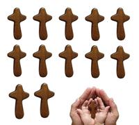 Ximil 24 Pieces Small Wood Crosses Wood Handheld Wooden Cross 2.36in Portable Prayer Pocket Holding Crosses for Party Favors Necklace Jewelry Making DIY Craft Handmade