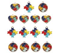 Ximimark 15pcs Cute Cartoon Cat Charms, Multicolor Animal Enamel Golden Metal Pendants, DIY Necklace Bracelets Jewelry Making