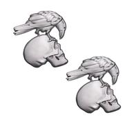 Ximimark 2 pcs Crow Skull Alloy Brooch Gothic Enamel Pins Halloween Jewelry Gift