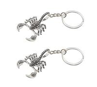Ximimark 2 PCS Film Creative Antique Silver Scorpion King Key Chain Accessories Car Key Buckle Animal Key Ring Key Pendant Jewelry Men Fashion, Silver, AS shown