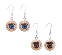 Ximimark 2 pcs Funny Harajuku Eye Beads Eyelash Eyeball Earrings: Add Personality to Your Look!