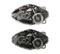 Ximimark 2 pcs Stylish Motorcycle Belt Buckle - Perfect Accessory for Bikers and Fashion Enthusiasts, Black, One size