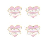 Ximimark 4 PCS Brooch Don't Be A Dick Heart Soft Enamel Lapel Pin Badge, Metal, no gemstone