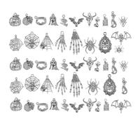Ximimark 50pcs Vintage Charms Halloween Bat Antique Silver Color Pendants DIY Crafts Making Handmade Jewelry Findings For Halloween Ornaments