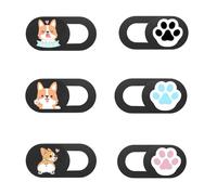 Ximimark 6 pcs Webcam Cover Slide Ultra Thin Laptop Camera Cover for Echo Show, Phone, Computer, Tablet, Mac Air, Chromebook, PC - Paw Paw Black