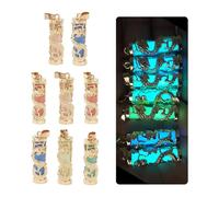 Ximimark 8pcs Dazzling Dragon Pillar Charms - Phoenix-Emblazoned Jade-Style Stone Pendants - Mesmerizing Glow-in-the-Dark Jewelry Set for Men & Women, Alloy Steel, No Gemstone