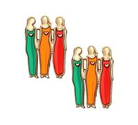 Ximimark three sisters Creative Sisters Brooch Girl Friendship Sisterhood Series Enamel Brooch, Alloy Steel, no gemstone