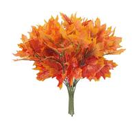 Ximinwzm 4 Bunches Artificial Maple Leaves, Autumn Leaves Decorations, Artificial Maple Lea for Fall Vase Decoration for Thanksgiving Home Indoor Outdoor Autumns Table Centerpieces Decoration