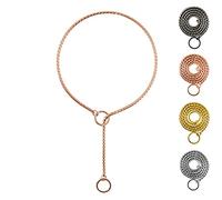 Ximipet Heavy Duty Dog Choke Collar with Anti-Rust Plated P Chain for Small Large Dogs, Black/Gold/Silver/Rose Gold, 15.5"-29.5" (27.5", Rose Gold)