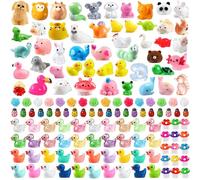 XIMISHOP 150PCS Mini Resin Animals,54 Styles Cute Tiny Small Resin Animals Little Miniature Plastic Animal Figurines for Micro Fairy Landscape Miniature Dollhouse Accessories
