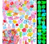 XIMISHOP 164PCS Mini Luminous Resin Animals,56 Styles Tiny Resin Animals Miniature Mini Little Small Plastic Animals Figures Glow in the Dark for Micro Landscape Fairy Garden Aquarium Dollhouse Decor