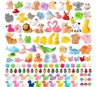 XIMISHOP 201PCS Mini Resin Animals,104 Styles Cute Tiny Small Resin Animals Little Miniature Plastic Animal Figurines Bulk for Micro Fairy Garden Landscape Miniature Dollhouse Accessories