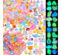 XIMISHOP 206PCS Mini Luminous Resin Animals,Little Tiny Resin Animals Miniature Mini Little Small Plastic Animals Figures Glow in the Dark for Micro Landscape Fairy Garden Aquarium Dollhouse Decor