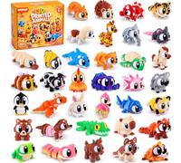 XIMISHOP 36Pcs 3D Printed Animal Movable Joints Fidget Toy (Big Eyes Theme)